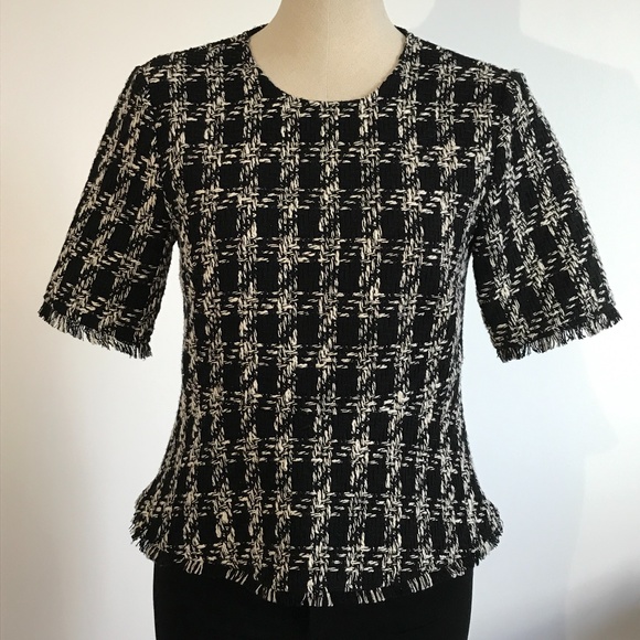 Zara Woman short sleeve tweed top  - S - Picture 1 of 9